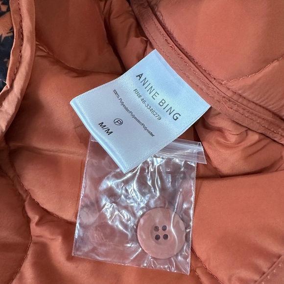 Anine Bing Quilted Tiger Print Jacket in Rust - Picture 12 of 12